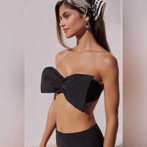 Anthropologie Love Stories Bow Bandeau Bikini Top